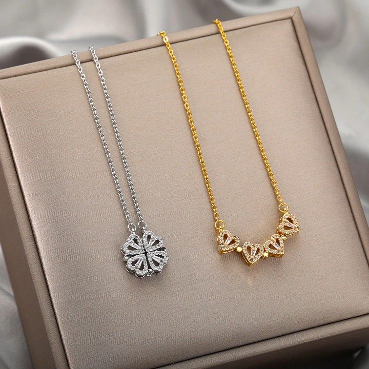 LuckyLove™ - Colar de Trevo 4 Corações