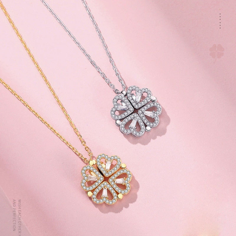 LuckyLove™ - Colar de Trevo 4 Corações