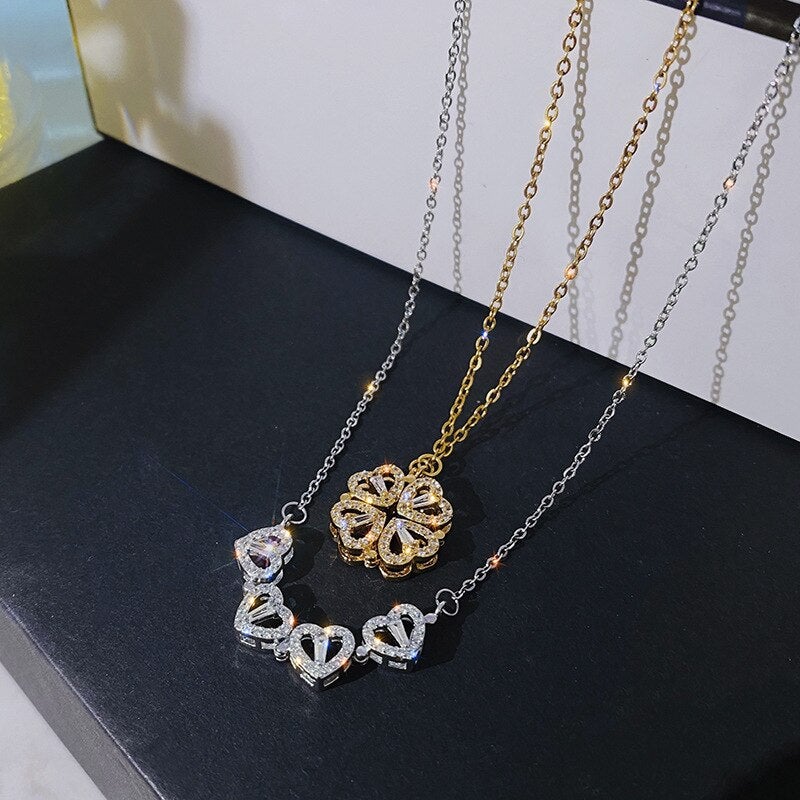 LuckyLove™ - Colar de Trevo 4 Corações
