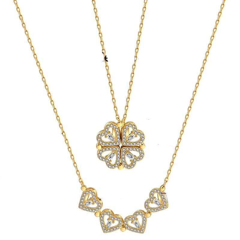 LuckyLove™ - Colar de Trevo 4 Corações